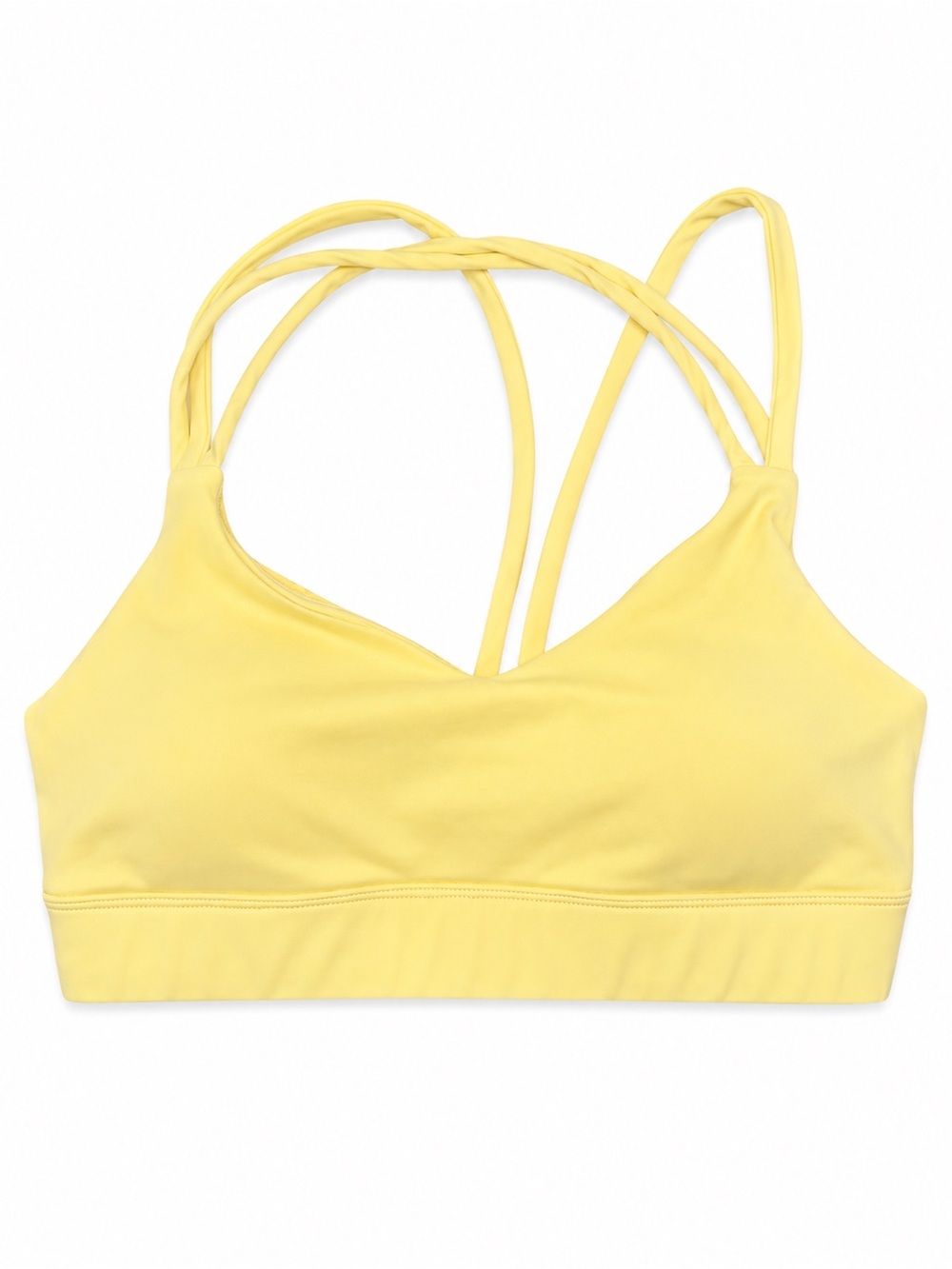 EUC Cleo Harper Yellow Swim Top Sports Bra Size S Removable Pads Activewear